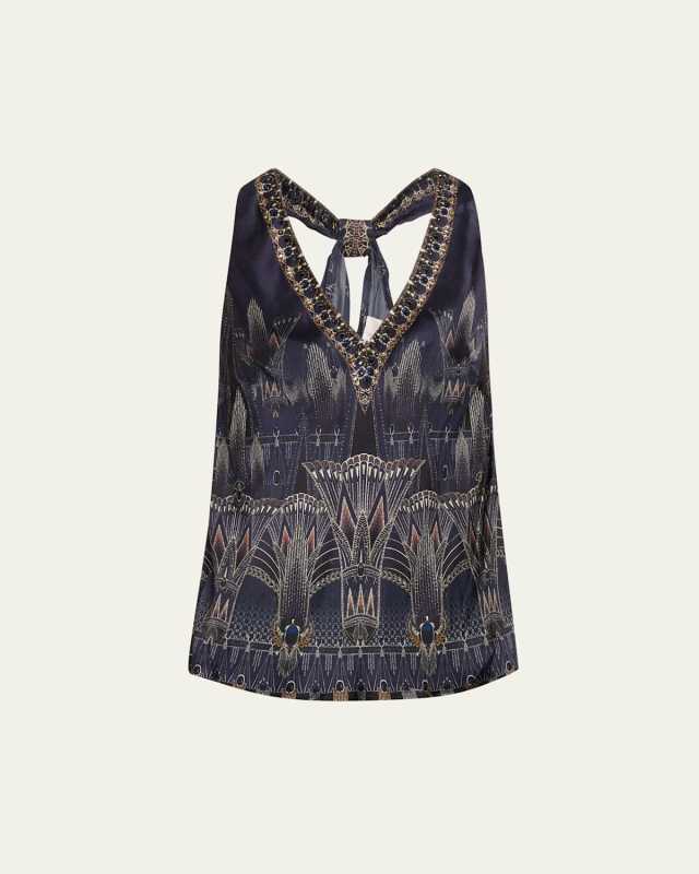The Egypt Effect V-Neck Top with Knot Back